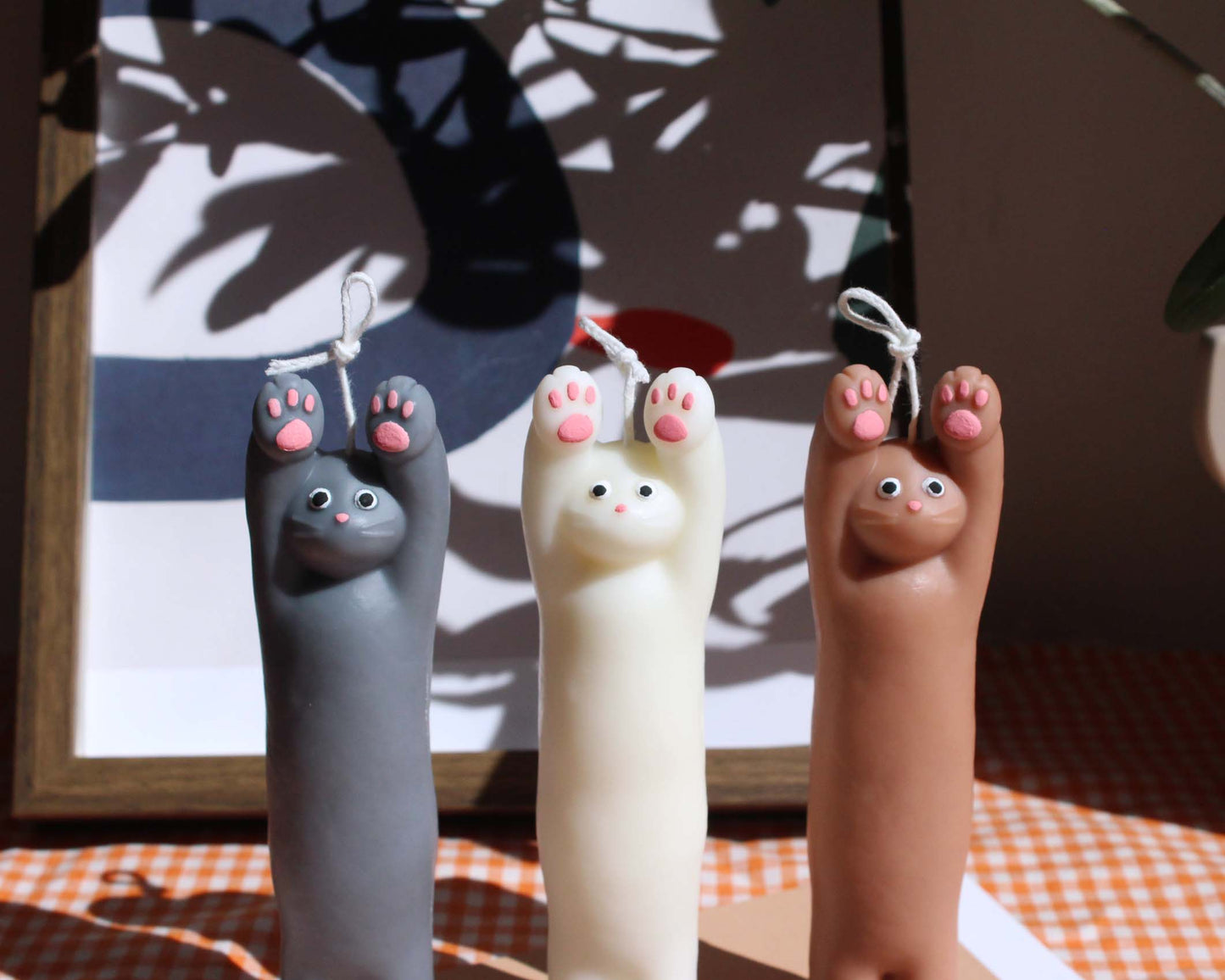 Stretching Cat Candle