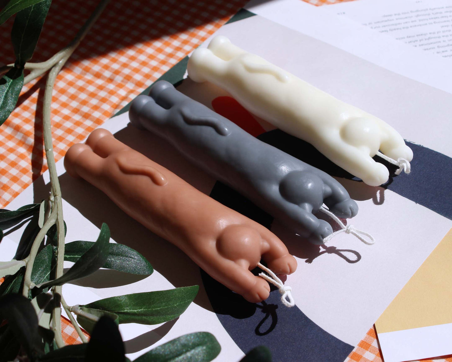 Stretching Cat Candle