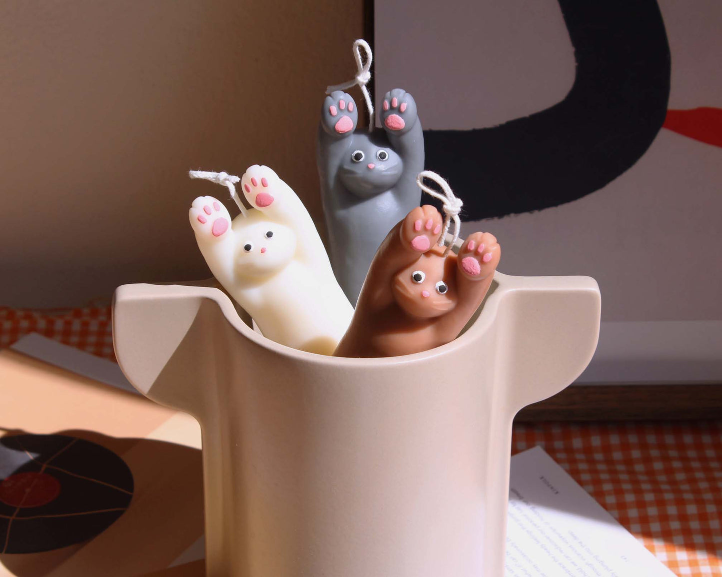 Stretching Cat Candle