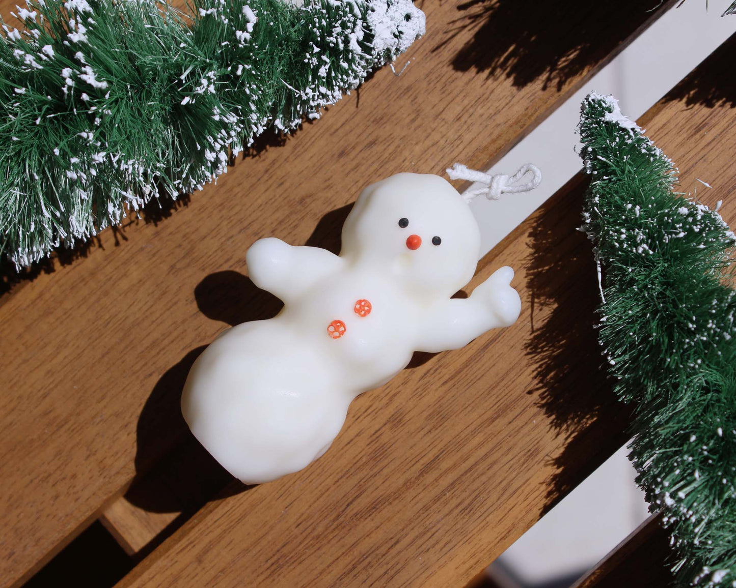 Thumbs Up Snowman Candle