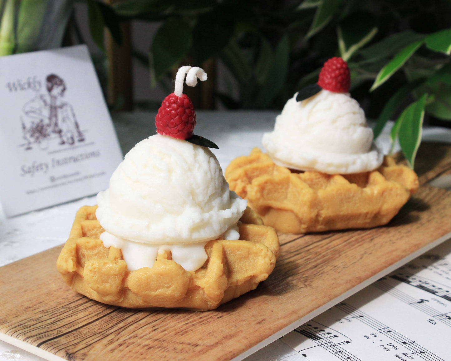 Waffle with Ice Cream Candle
