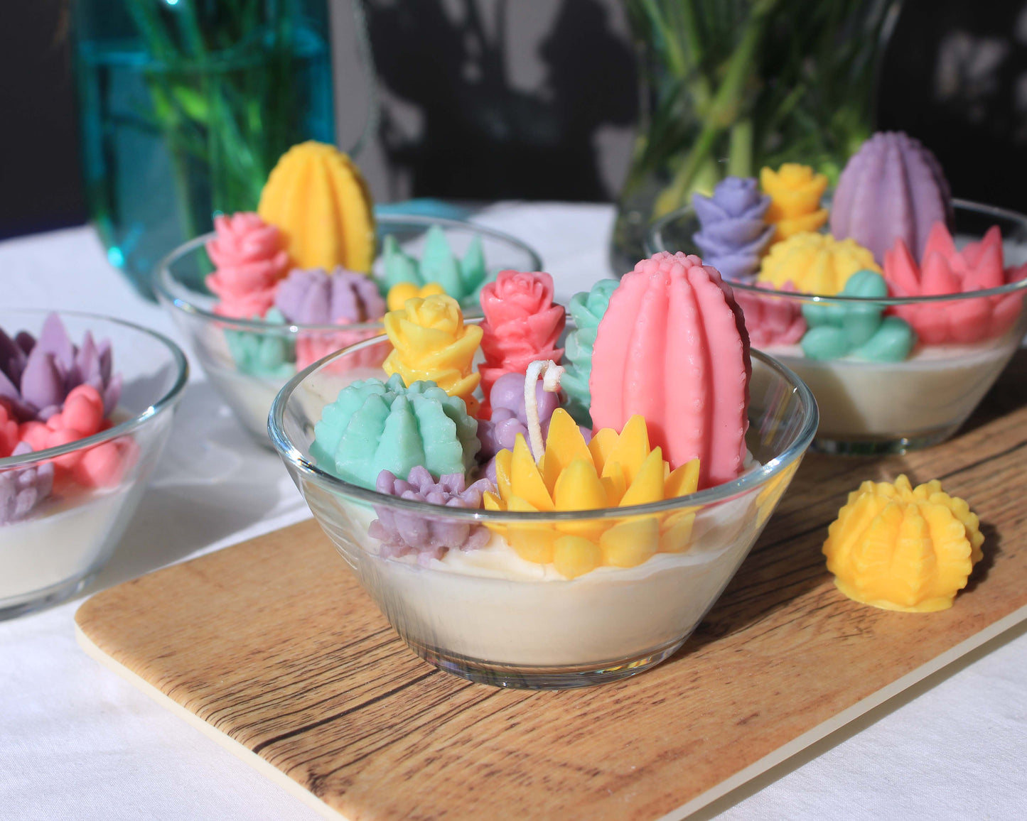 Pastel Cactus Garden Candle