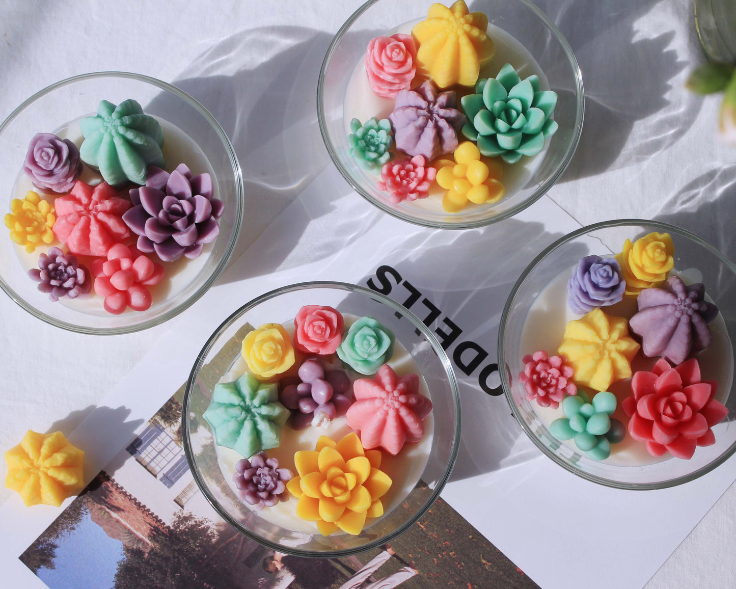 Pastel Cactus Garden Candle
