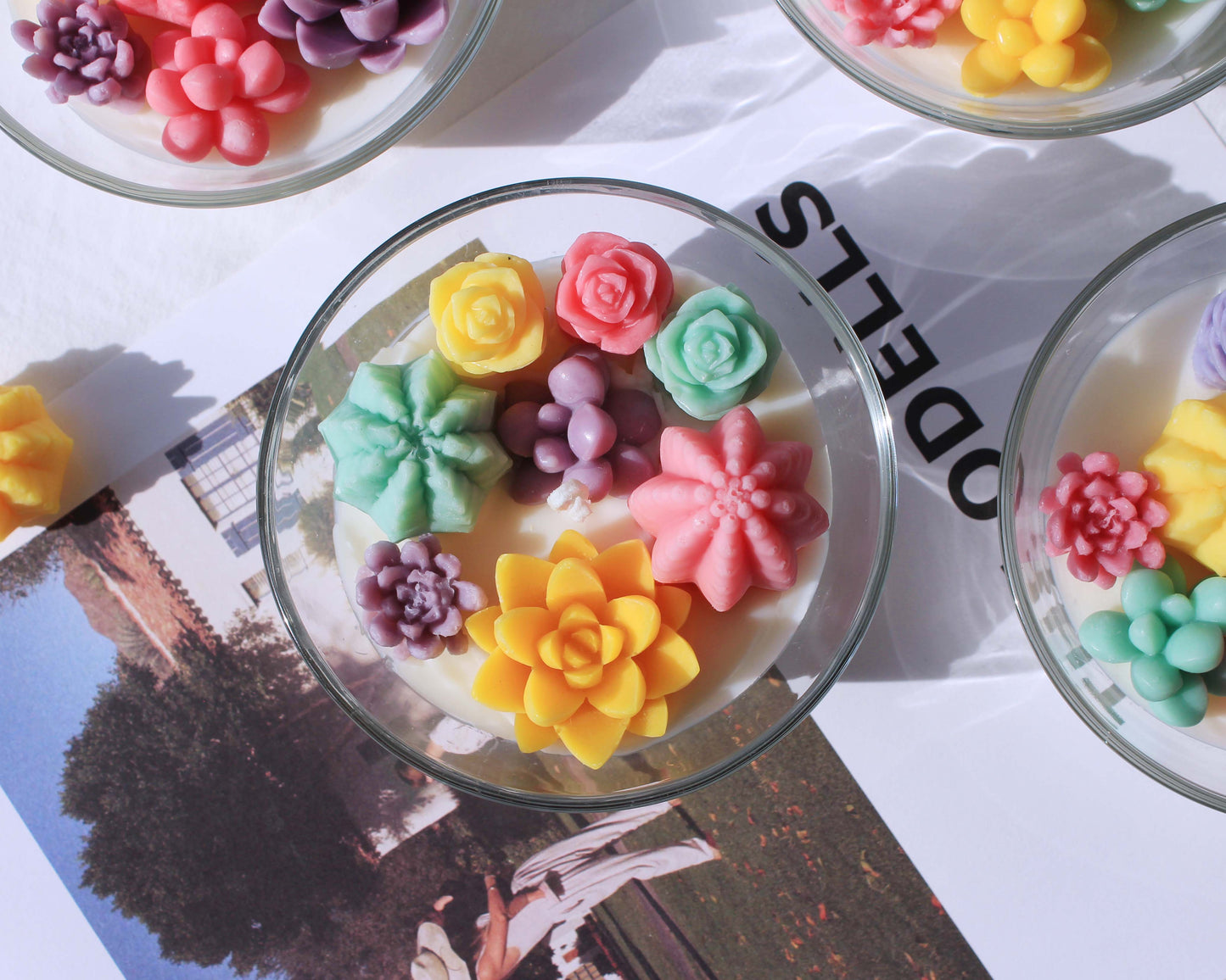 Pastel Cactus Garden Candle
