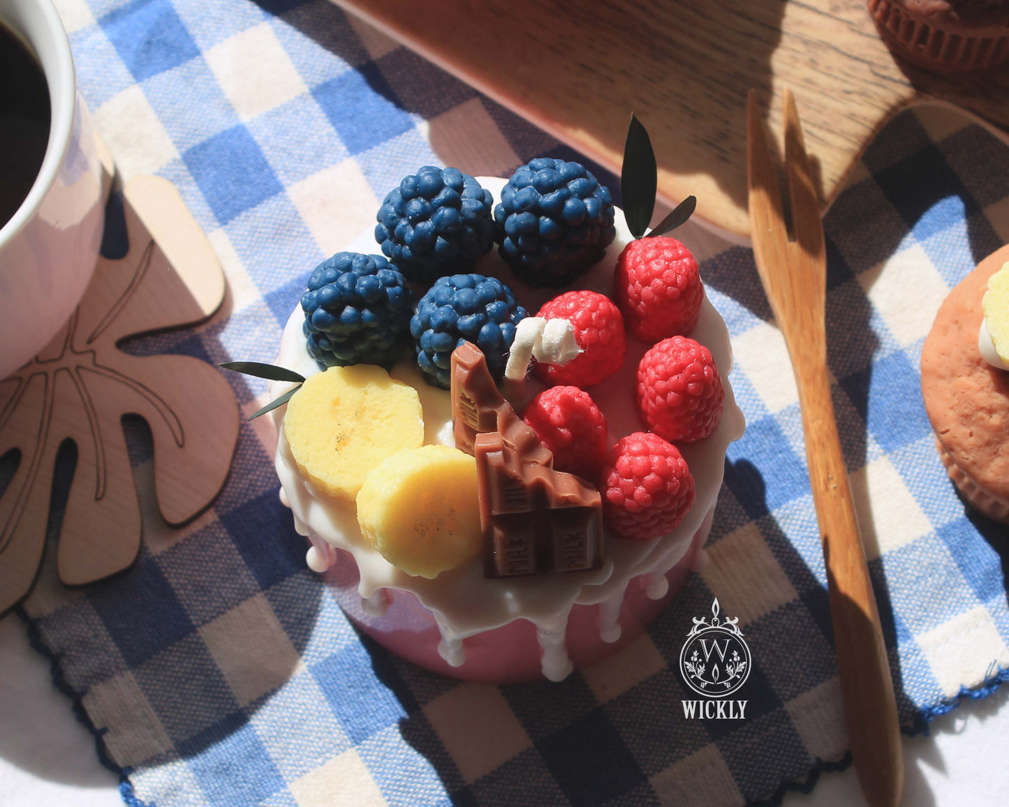 Fruit Cake Candle (Raspberry, Blackberry, Banana, Chocolate)