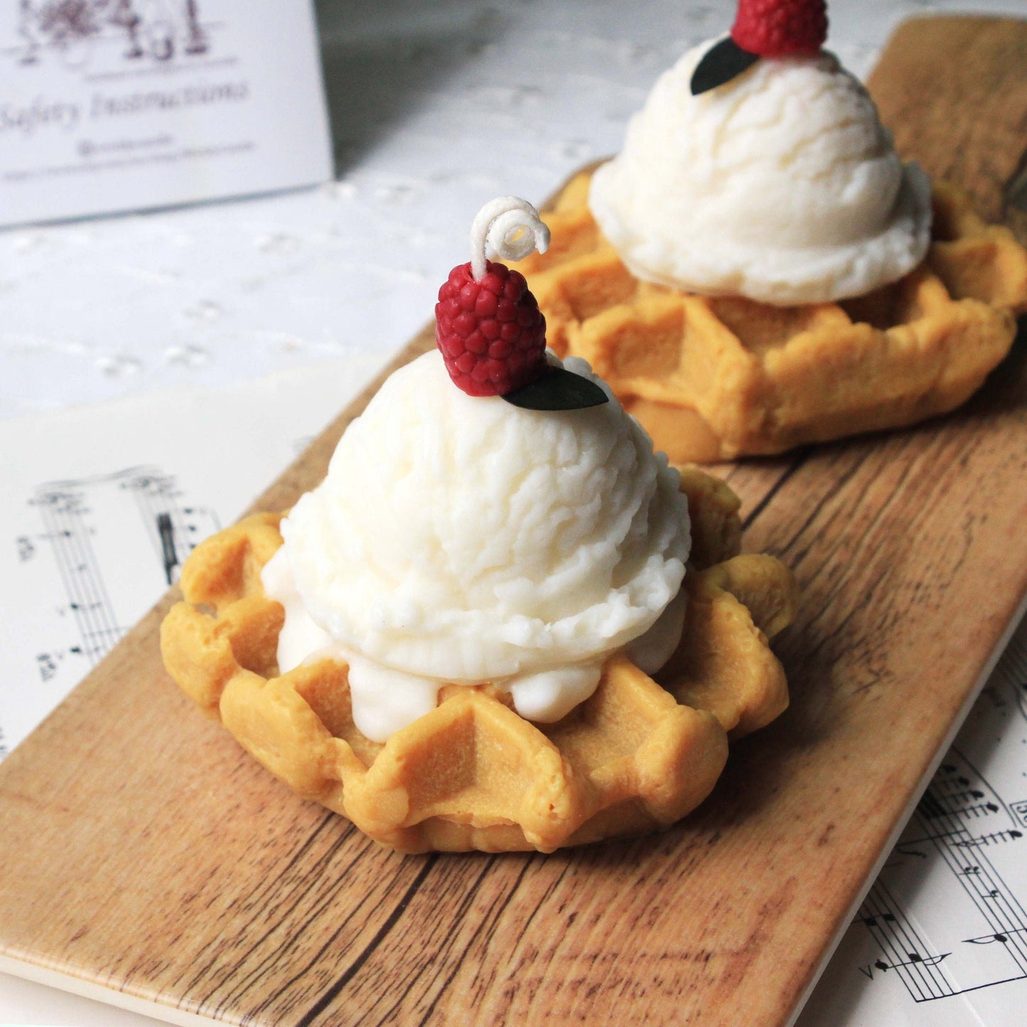 Waffle with Ice Cream Candle