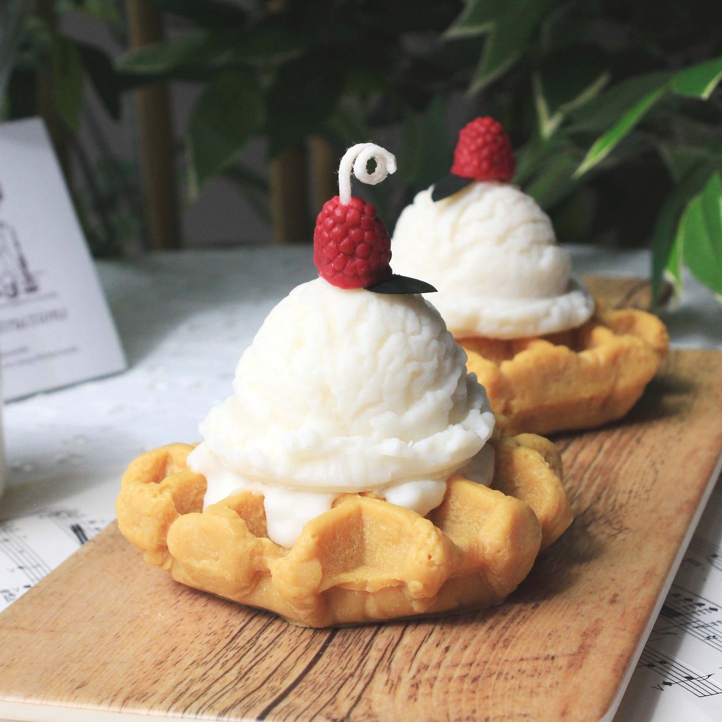 Waffle with Ice Cream Candle