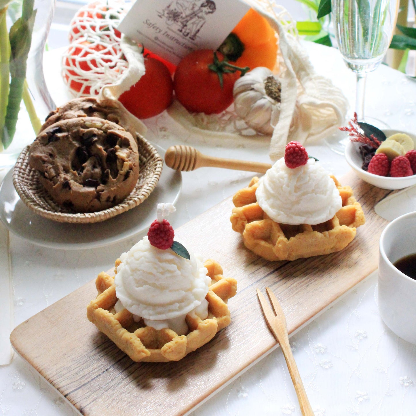 Waffle with Ice Cream Candle
