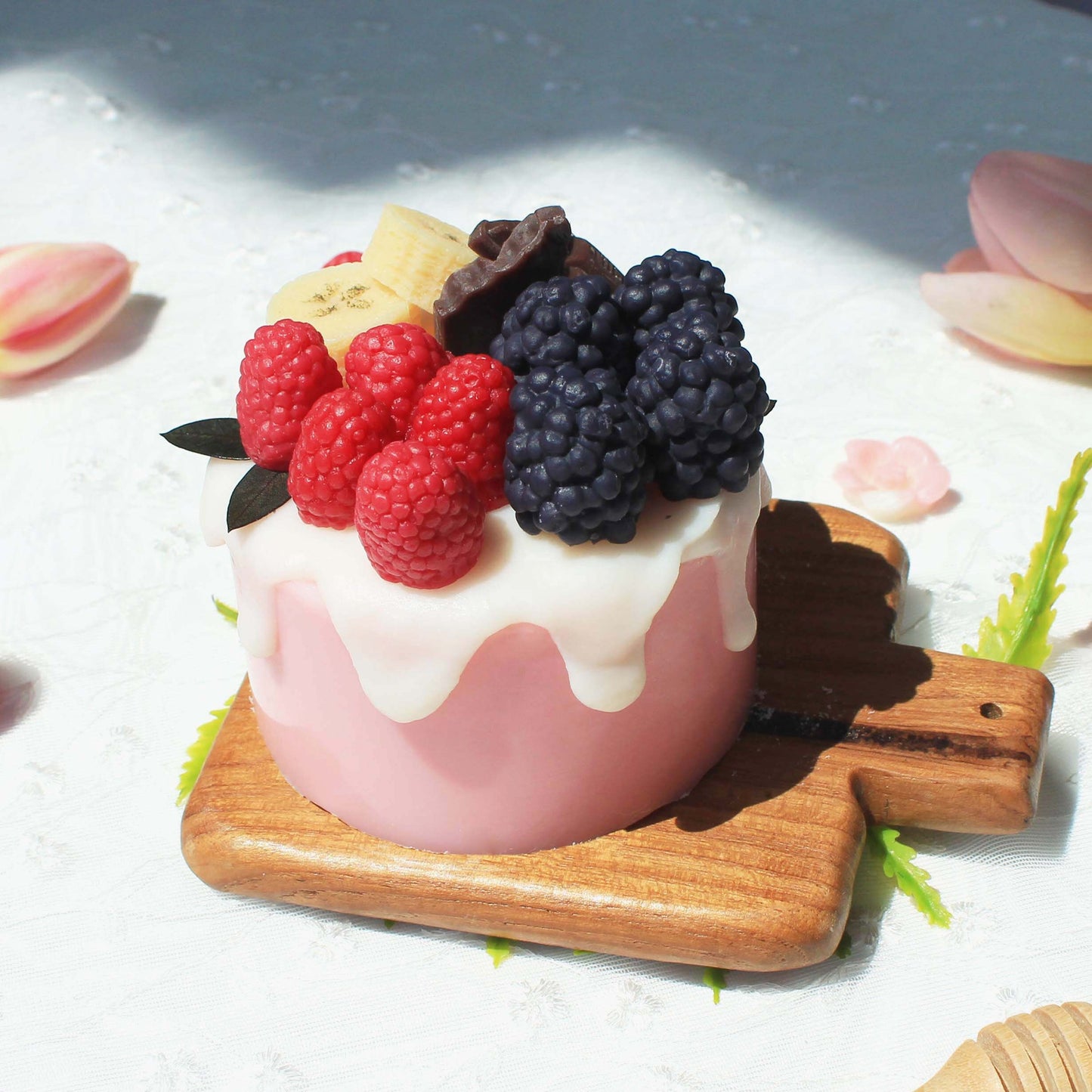 Fruit Cake Candle (Raspberry, Blackberry, Banana, Chocolate)