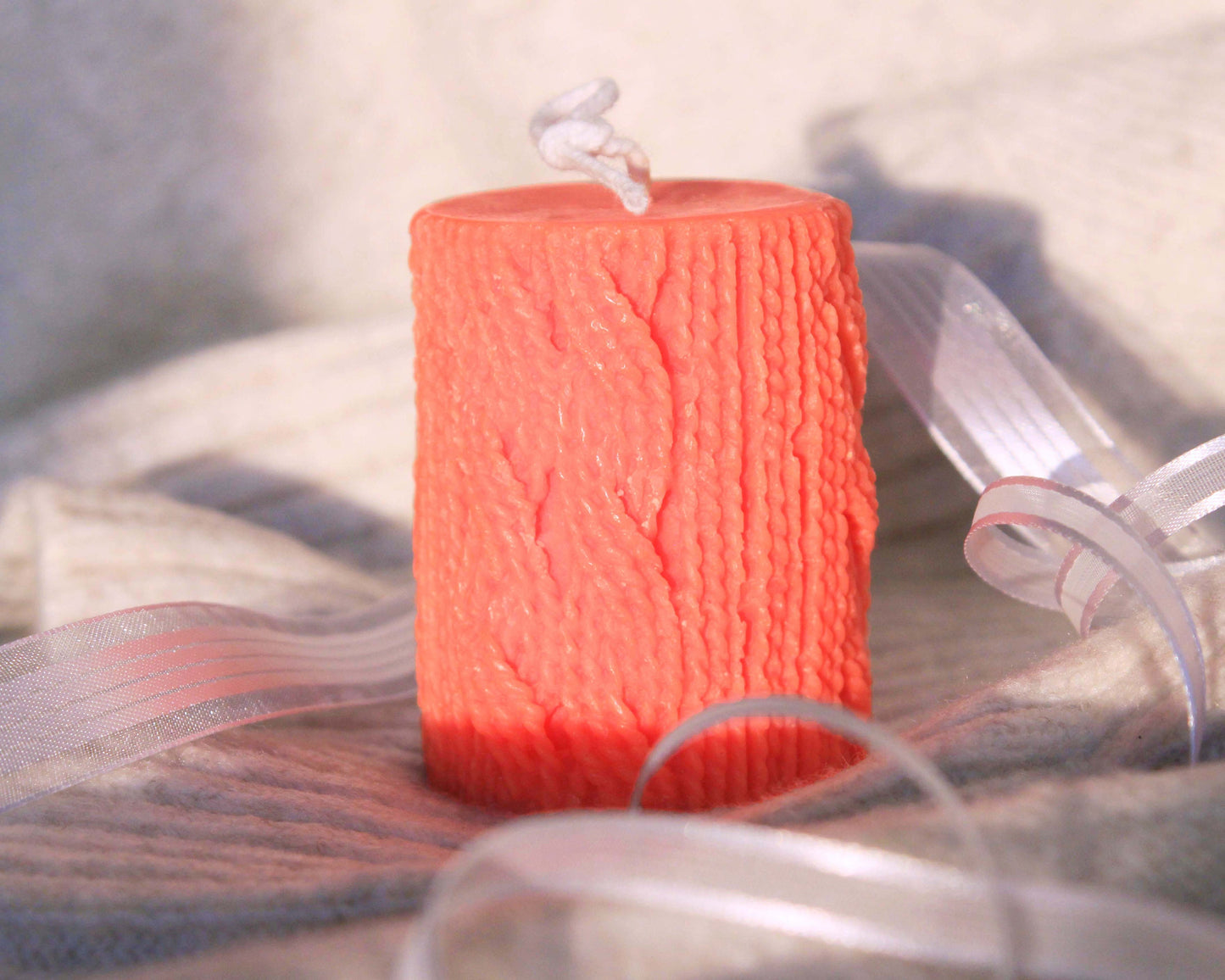 Knitted Wool Candle, Yarn Candle