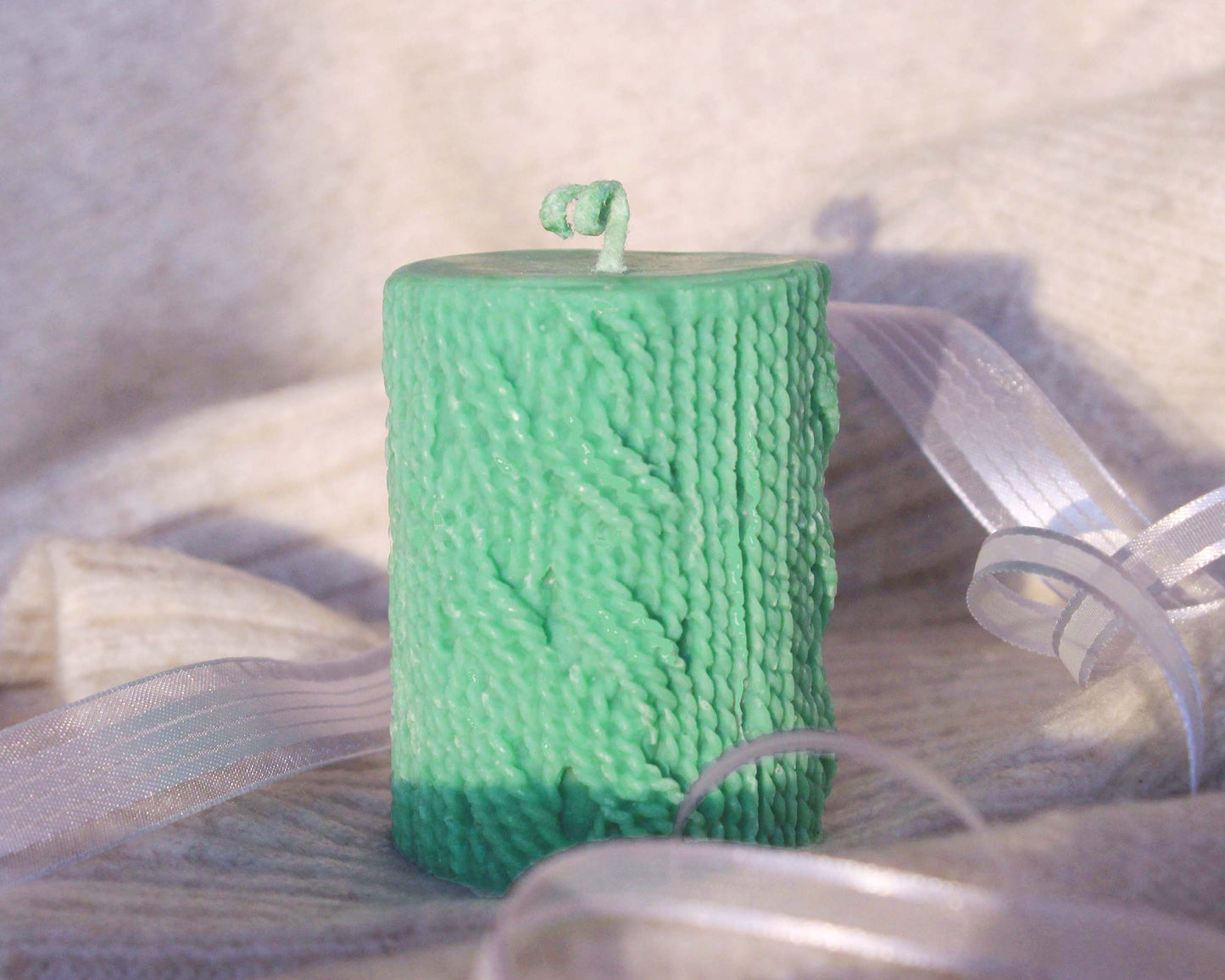 Knitted Wool Candle, Yarn Candle