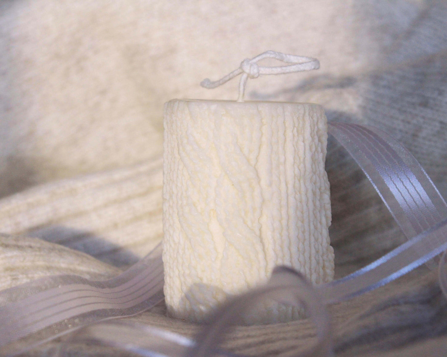 Knitted Wool Candle, Yarn Candle