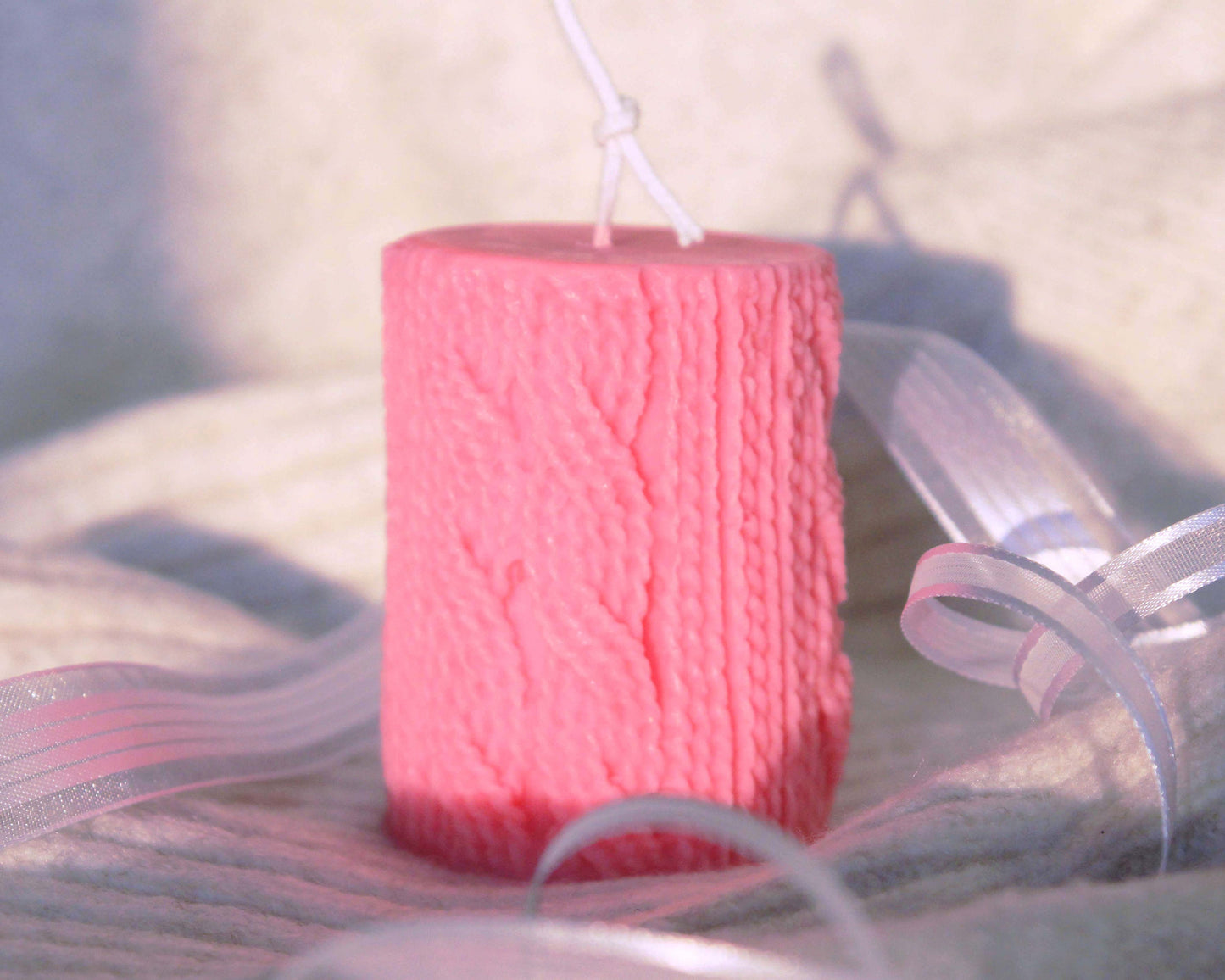 Knitted Wool Candle, Yarn Candle