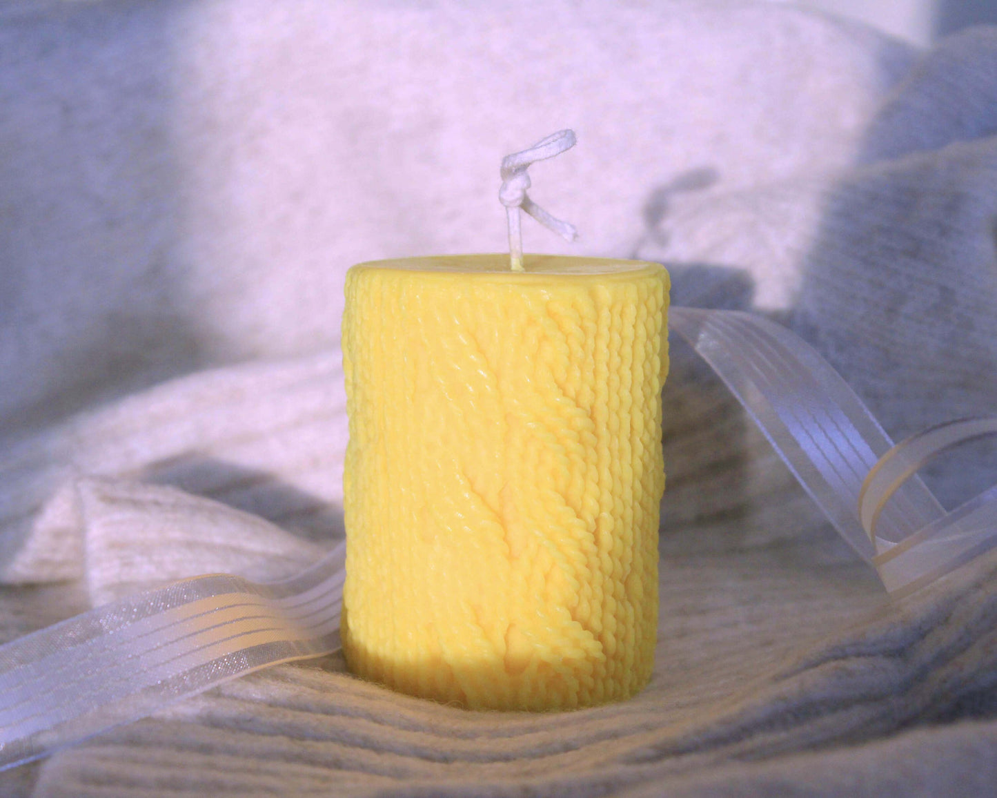Knitted Wool Candle, Yarn Candle