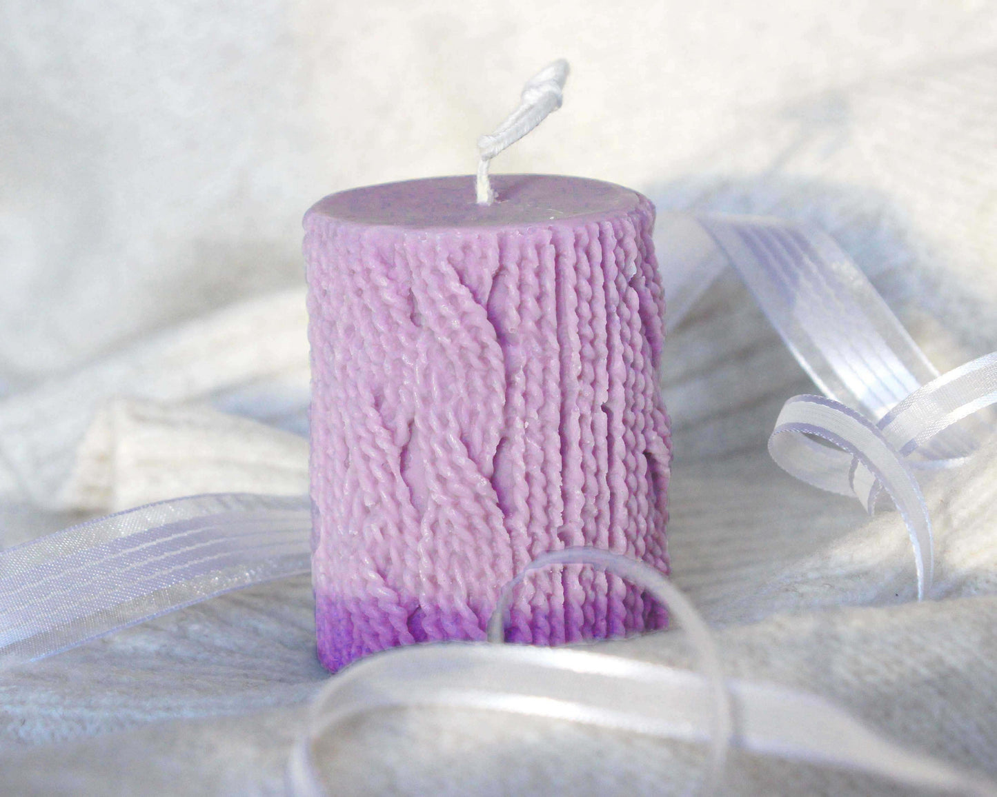 Knitted Wool Candle, Yarn Candle