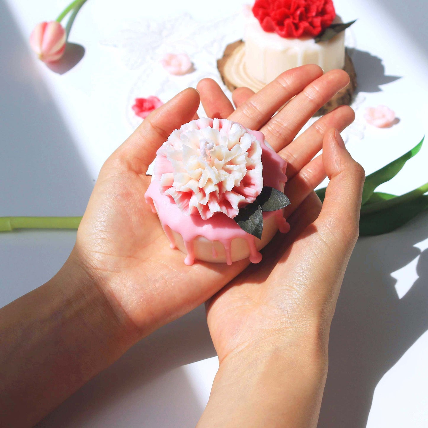Carnation Flower Candle