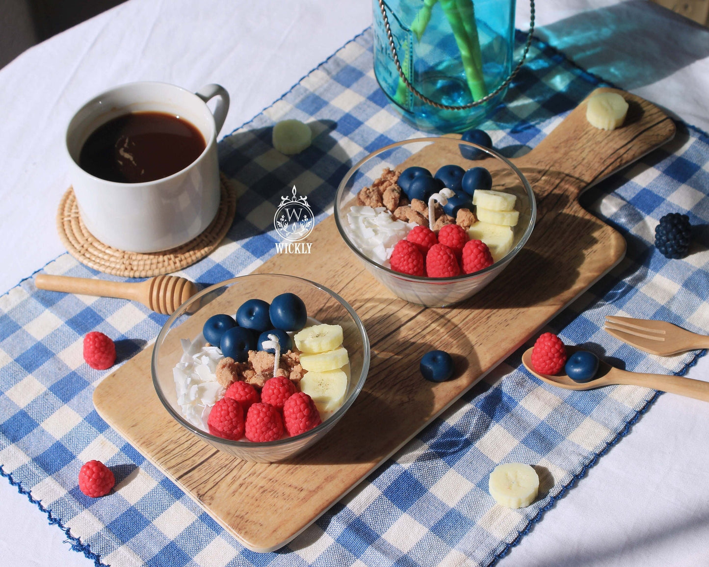 Fruit & Yogurt Bowl Candle (Raspberry, Banana, Blueberry)
