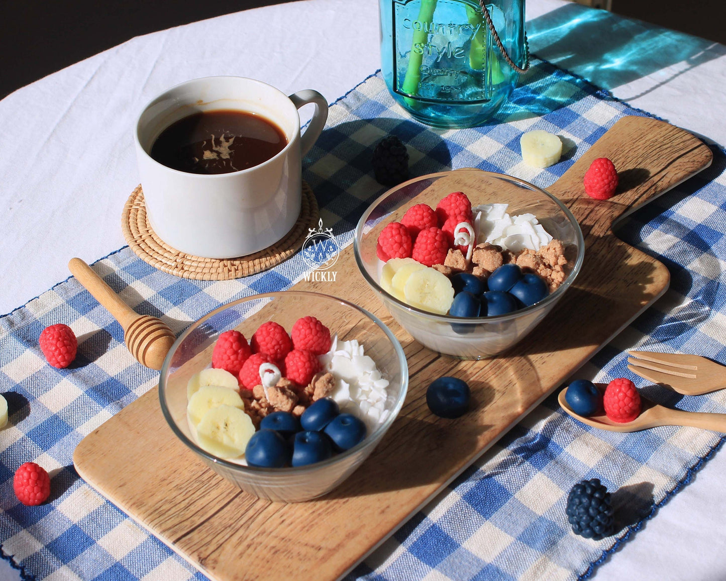 Fruit & Yogurt Bowl Candle (Raspberry, Banana, Blueberry)