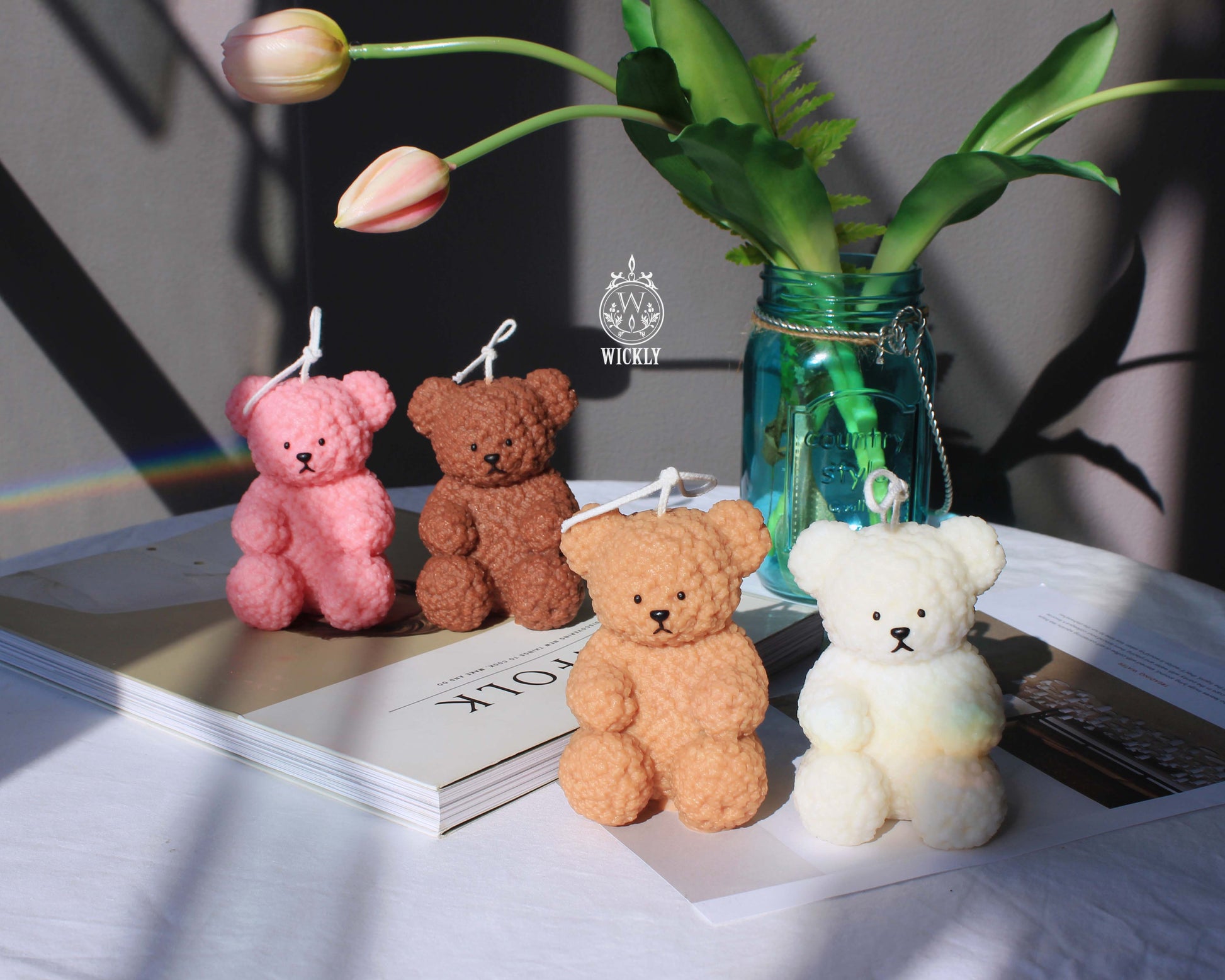 Mini Bear Candle Teddy Bear Candle Baby Shower Small Candles