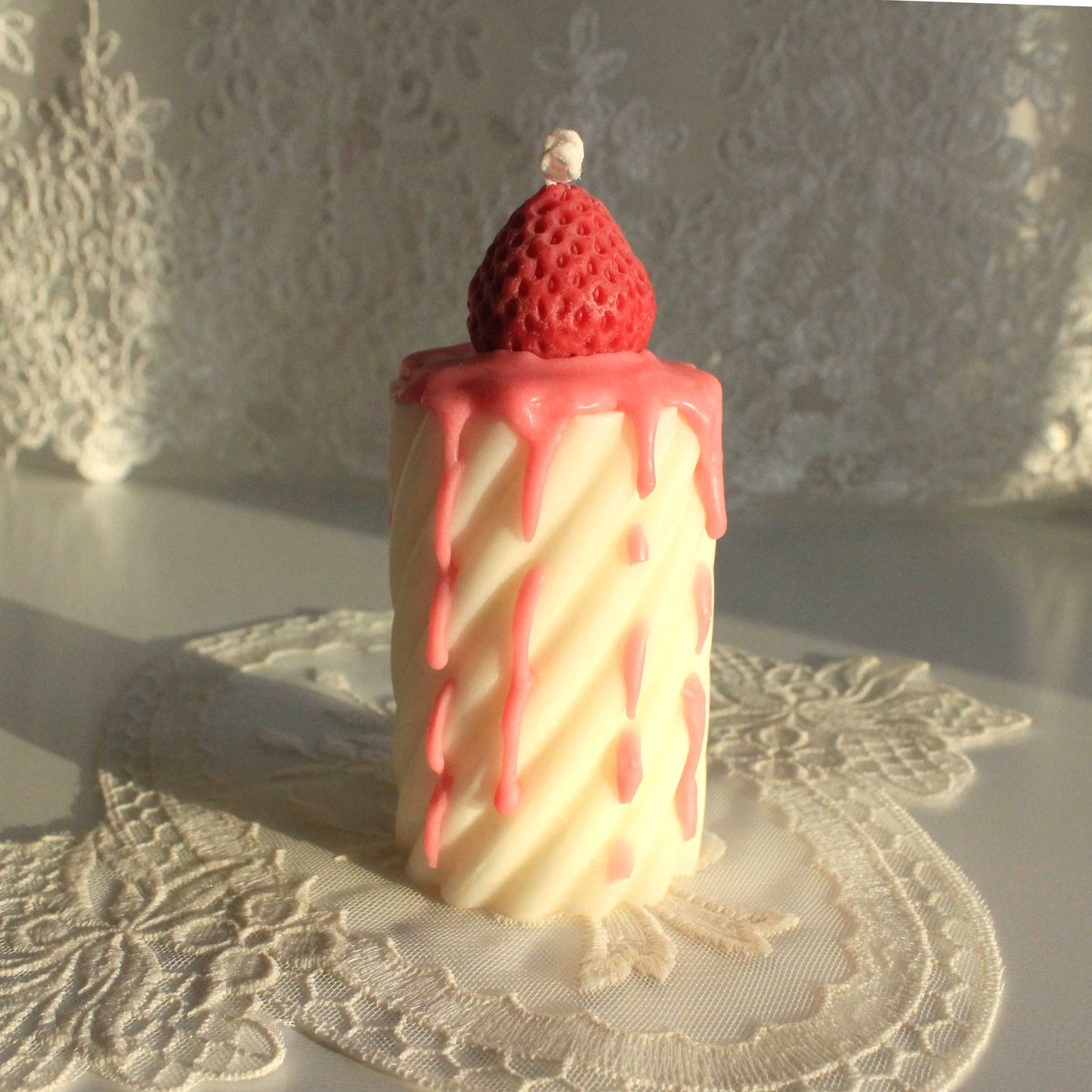 Twisted Strawberry Cake Candle